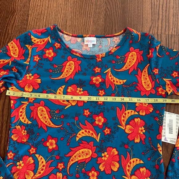 NWT LULAROE DEBBIE LONG SLEEVE FLORAL DRESS SIZE LARGE - Picture 6 of 9